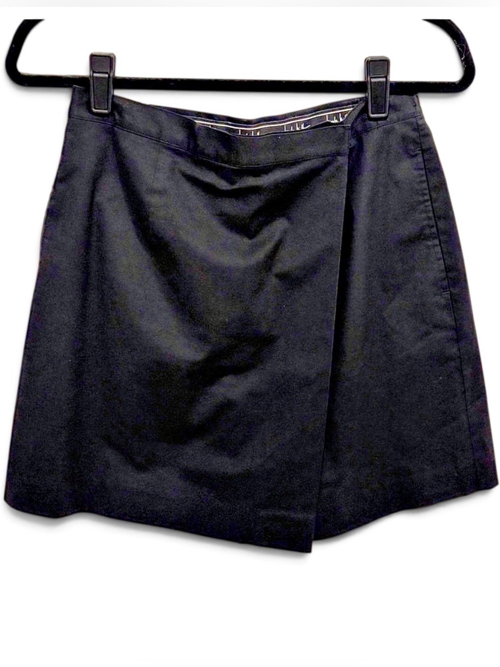 Nicole Miller Black Skort Leopard Lined Tailored Mini Skirt Size 8🖤